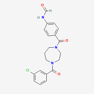 molecular formula C20H20ClN3O3 B7190614 N-[4-[4-(3-chlorobenzoyl)-1,4-diazepane-1-carbonyl]phenyl]formamide 