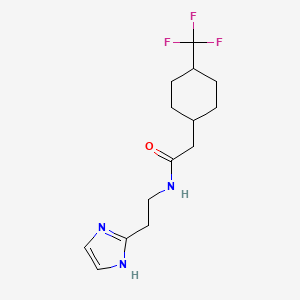 molecular formula C14H20F3N3O B7190770 N-[2-(1H-imidazol-2-yl)ethyl]-2-[4-(trifluoromethyl)cyclohexyl]acetamide 