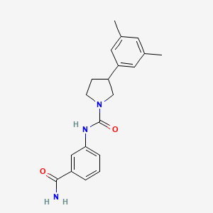 molecular formula C20H23N3O2 B7190932 N-(3-carbamoylphenyl)-3-(3,5-dimethylphenyl)pyrrolidine-1-carboxamide 