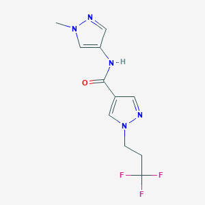 molecular formula C11H12F3N5O B7190954 N-(1-methylpyrazol-4-yl)-1-(3,3,3-trifluoropropyl)pyrazole-4-carboxamide 