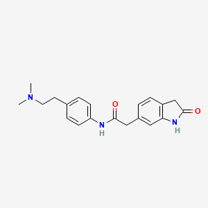 molecular formula C20H23N3O2 B7190961 N-[4-[2-(dimethylamino)ethyl]phenyl]-2-(2-oxo-1,3-dihydroindol-6-yl)acetamide 