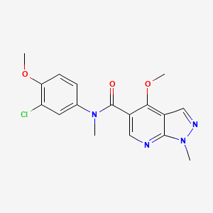 molecular formula C17H17ClN4O3 B7190995 N-(3-chloro-4-methoxyphenyl)-4-methoxy-N,1-dimethylpyrazolo[3,4-b]pyridine-5-carboxamide 
