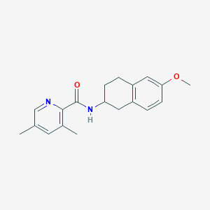 molecular formula C19H22N2O2 B7191075 N-(6-methoxy-1,2,3,4-tetrahydronaphthalen-2-yl)-3,5-dimethylpyridine-2-carboxamide 