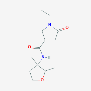 molecular formula C13H22N2O3 B7191143 N-(2,3-dimethyloxolan-3-yl)-1-ethyl-5-oxopyrrolidine-3-carboxamide 