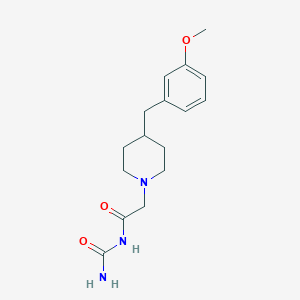 molecular formula C16H23N3O3 B7191216 N-carbamoyl-2-[4-[(3-methoxyphenyl)methyl]piperidin-1-yl]acetamide 