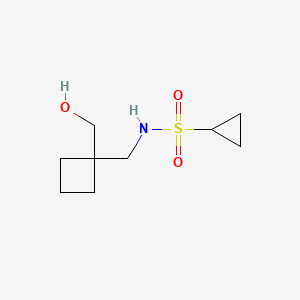 molecular formula C9H17NO3S B7191256 N-[[1-(hydroxymethyl)cyclobutyl]methyl]cyclopropanesulfonamide 