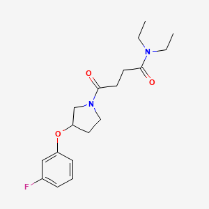 molecular formula C18H25FN2O3 B7191312 N,N-diethyl-4-[3-(3-fluorophenoxy)pyrrolidin-1-yl]-4-oxobutanamide 