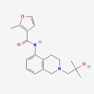 molecular formula C19H24N2O3 B7191395 N-[2-(2-hydroxy-2-methylpropyl)-3,4-dihydro-1H-isoquinolin-5-yl]-2-methylfuran-3-carboxamide 