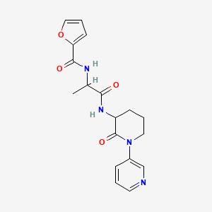 molecular formula C18H20N4O4 B7191410 N-[1-oxo-1-[(2-oxo-1-pyridin-3-ylpiperidin-3-yl)amino]propan-2-yl]furan-2-carboxamide 