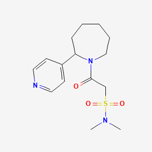 molecular formula C15H23N3O3S B7191465 N,N-dimethyl-2-oxo-2-(2-pyridin-4-ylazepan-1-yl)ethanesulfonamide 