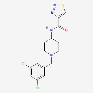 molecular formula C15H16Cl2N4OS B7191507 N-[1-[(3,5-dichlorophenyl)methyl]piperidin-4-yl]thiadiazole-4-carboxamide 