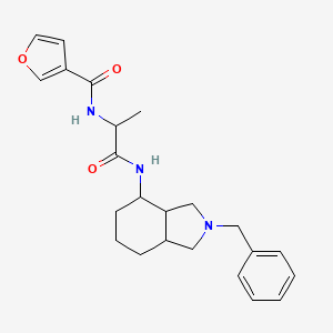 molecular formula C23H29N3O3 B7191520 N-[1-[(2-benzyl-1,3,3a,4,5,6,7,7a-octahydroisoindol-4-yl)amino]-1-oxopropan-2-yl]furan-3-carboxamide 