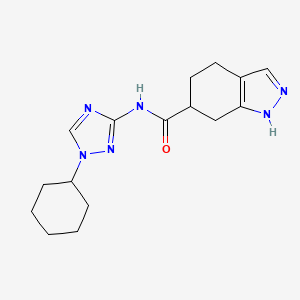 molecular formula C16H22N6O B7191539 N-(1-cyclohexyl-1,2,4-triazol-3-yl)-4,5,6,7-tetrahydro-1H-indazole-6-carboxamide 