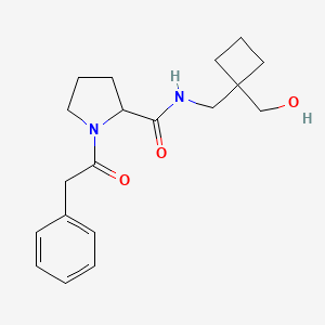 molecular formula C19H26N2O3 B7191568 N-[[1-(hydroxymethyl)cyclobutyl]methyl]-1-(2-phenylacetyl)pyrrolidine-2-carboxamide 