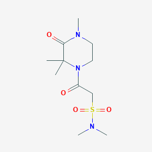 molecular formula C11H21N3O4S B7191628 N,N-dimethyl-2-oxo-2-(2,2,4-trimethyl-3-oxopiperazin-1-yl)ethanesulfonamide 