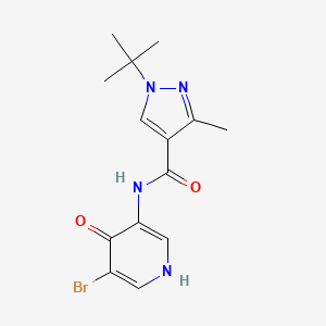molecular formula C14H17BrN4O2 B7191659 N-(5-bromo-4-oxo-1H-pyridin-3-yl)-1-tert-butyl-3-methylpyrazole-4-carboxamide 