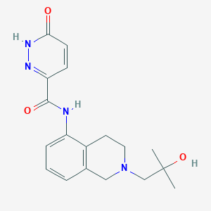 molecular formula C18H22N4O3 B7191830 N-[2-(2-hydroxy-2-methylpropyl)-3,4-dihydro-1H-isoquinolin-5-yl]-6-oxo-1H-pyridazine-3-carboxamide 