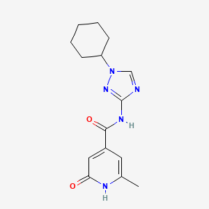 molecular formula C15H19N5O2 B7191842 N-(1-cyclohexyl-1,2,4-triazol-3-yl)-2-methyl-6-oxo-1H-pyridine-4-carboxamide 