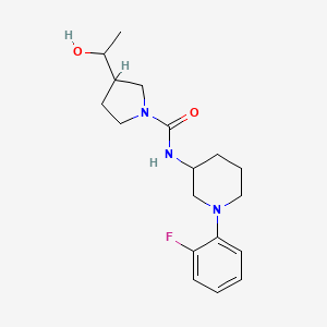 molecular formula C18H26FN3O2 B7191849 N-[1-(2-fluorophenyl)piperidin-3-yl]-3-(1-hydroxyethyl)pyrrolidine-1-carboxamide 