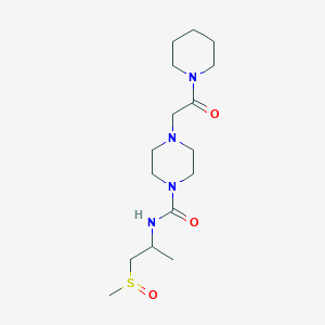 molecular formula C16H30N4O3S B7191868 N-(1-methylsulfinylpropan-2-yl)-4-(2-oxo-2-piperidin-1-ylethyl)piperazine-1-carboxamide 