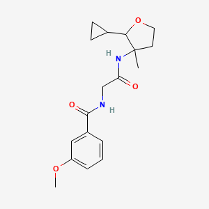 molecular formula C18H24N2O4 B7191872 N-[2-[(2-cyclopropyl-3-methyloxolan-3-yl)amino]-2-oxoethyl]-3-methoxybenzamide 