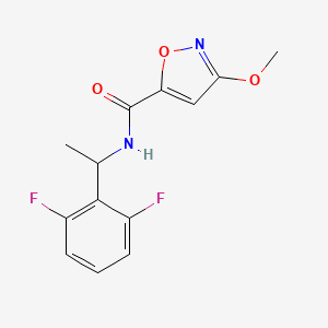 molecular formula C13H12F2N2O3 B7191897 N-[1-(2,6-difluorophenyl)ethyl]-3-methoxy-1,2-oxazole-5-carboxamide 