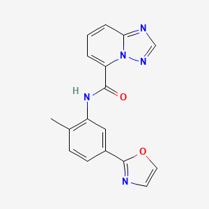 molecular formula C17H13N5O2 B7191916 N-[2-methyl-5-(1,3-oxazol-2-yl)phenyl]-[1,2,4]triazolo[1,5-a]pyridine-5-carboxamide 