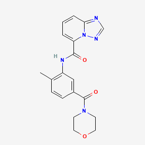 molecular formula C19H19N5O3 B7191918 N-[2-methyl-5-(morpholine-4-carbonyl)phenyl]-[1,2,4]triazolo[1,5-a]pyridine-5-carboxamide 