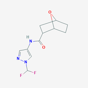 molecular formula C11H13F2N3O2 B7192047 N-[1-(difluoromethyl)pyrazol-4-yl]-7-oxabicyclo[2.2.1]heptane-2-carboxamide 