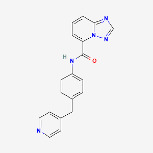 molecular formula C19H15N5O B7192068 N-[4-(pyridin-4-ylmethyl)phenyl]-[1,2,4]triazolo[1,5-a]pyridine-5-carboxamide 