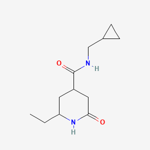 molecular formula C12H20N2O2 B7192096 N-(cyclopropylmethyl)-2-ethyl-6-oxopiperidine-4-carboxamide 