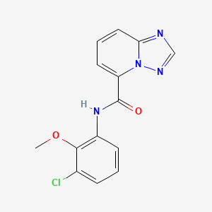molecular formula C14H11ClN4O2 B7192111 N-(3-chloro-2-methoxyphenyl)-[1,2,4]triazolo[1,5-a]pyridine-5-carboxamide 