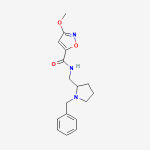 molecular formula C17H21N3O3 B7192181 N-[(1-benzylpyrrolidin-2-yl)methyl]-3-methoxy-1,2-oxazole-5-carboxamide 