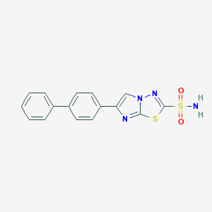 molecular formula C16H12N4O2S2 B071922 6-(1,1'-Biphenyl-4-yl)imidazo(2,1-b)-1,3,4-thiadiazole-2-sulfonamide CAS No. 183999-58-8