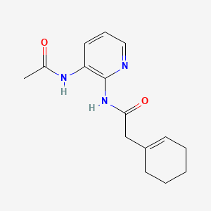 molecular formula C15H19N3O2 B7192271 N-(3-acetamidopyridin-2-yl)-2-(cyclohexen-1-yl)acetamide 