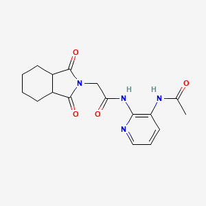 molecular formula C17H20N4O4 B7192272 N-(3-acetamidopyridin-2-yl)-2-(1,3-dioxo-3a,4,5,6,7,7a-hexahydroisoindol-2-yl)acetamide 