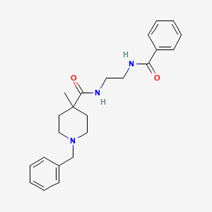 molecular formula C23H29N3O2 B7192288 N-(2-benzamidoethyl)-1-benzyl-4-methylpiperidine-4-carboxamide 