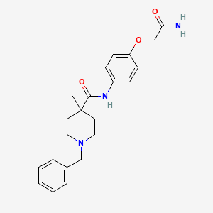 molecular formula C22H27N3O3 B7192294 N-[4-(2-amino-2-oxoethoxy)phenyl]-1-benzyl-4-methylpiperidine-4-carboxamide 