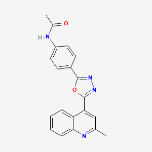 molecular formula C20H16N4O2 B7192344 N-[4-[5-(2-methylquinolin-4-yl)-1,3,4-oxadiazol-2-yl]phenyl]acetamide 