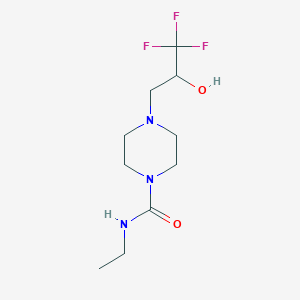 molecular formula C10H18F3N3O2 B7192473 N-ethyl-4-(3,3,3-trifluoro-2-hydroxypropyl)piperazine-1-carboxamide 
