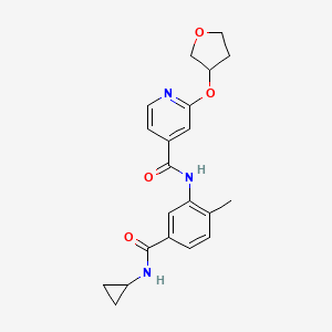 molecular formula C21H23N3O4 B7192620 N-[5-(cyclopropylcarbamoyl)-2-methylphenyl]-2-(oxolan-3-yloxy)pyridine-4-carboxamide 