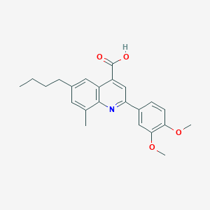molecular formula C23H25NO4 B071927 6-丁基-2-(3,4-二甲氧基苯基)-8-甲基喹啉-4-羧酸 CAS No. 175205-02-4