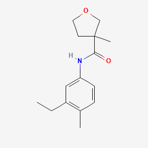 molecular formula C15H21NO2 B7192763 N-(3-ethyl-4-methylphenyl)-3-methyloxolane-3-carboxamide 