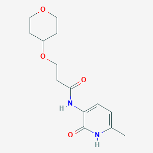 molecular formula C14H20N2O4 B7192922 N-(6-methyl-2-oxo-1H-pyridin-3-yl)-3-(oxan-4-yloxy)propanamide 