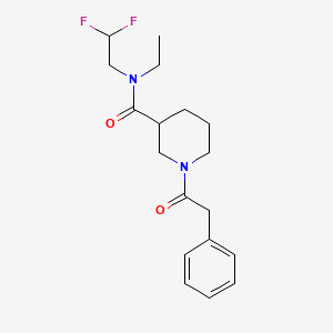 molecular formula C18H24F2N2O2 B7192929 N-(2,2-difluoroethyl)-N-ethyl-1-(2-phenylacetyl)piperidine-3-carboxamide 