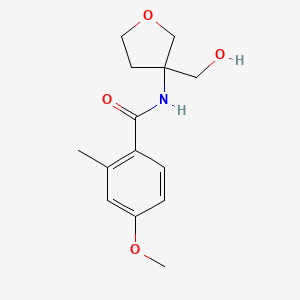molecular formula C14H19NO4 B7192965 N-[3-(hydroxymethyl)oxolan-3-yl]-4-methoxy-2-methylbenzamide 
