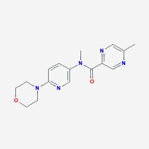 molecular formula C16H19N5O2 B7193049 N,5-dimethyl-N-(6-morpholin-4-ylpyridin-3-yl)pyrazine-2-carboxamide 