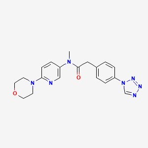molecular formula C19H21N7O2 B7193065 N-methyl-N-(6-morpholin-4-ylpyridin-3-yl)-2-[4-(tetrazol-1-yl)phenyl]acetamide 