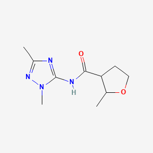molecular formula C10H16N4O2 B7193081 N-(2,5-dimethyl-1,2,4-triazol-3-yl)-2-methyloxolane-3-carboxamide 