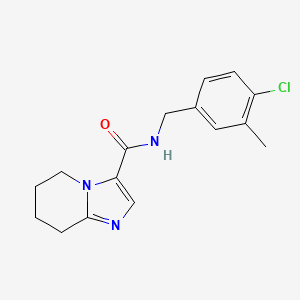 molecular formula C16H18ClN3O B7193091 N-[(4-chloro-3-methylphenyl)methyl]-5,6,7,8-tetrahydroimidazo[1,2-a]pyridine-3-carboxamide 